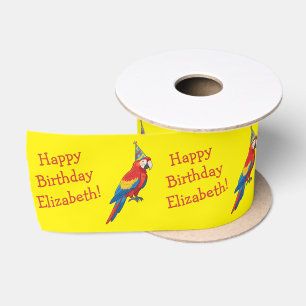 Parrot Kids Birthday Party Satin Ribbon