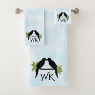 Parrot Love Monogram Bath Towel Set