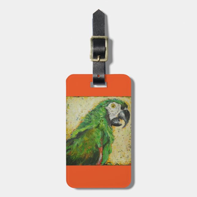 Parrot luggage tag or key chain (Front Vertical)