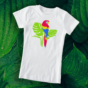Parrot Macaw bird simple graphic art t-shirt