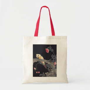 Parrot on the Branch, Flowering Rose Bush, Jakuchū Tote Bag