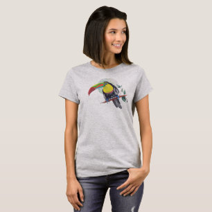 Parrot paint art print. Exotic bird and moon. T-Shirt