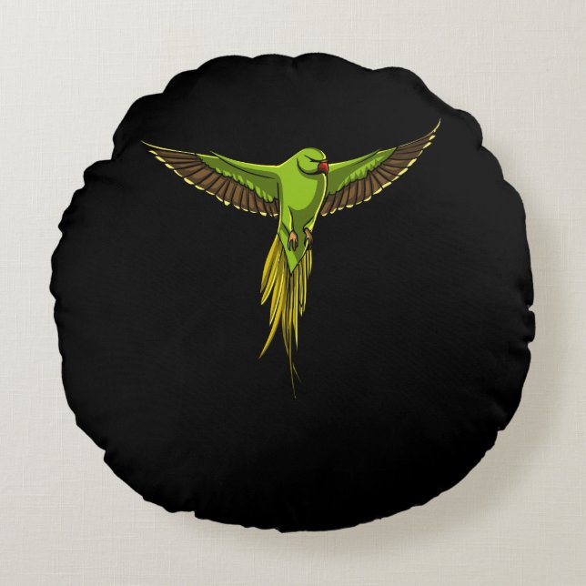 Parrot Parakeet Bird Round Cushion (Front)