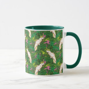 Parrot Pattern With Palm Leaves Mug