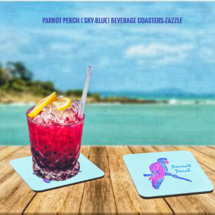 Parrot Perch(Sky-Blue) Hard plastic coaster