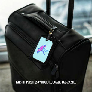 Parrot Perch (Sky-Blue)Luggage Tag