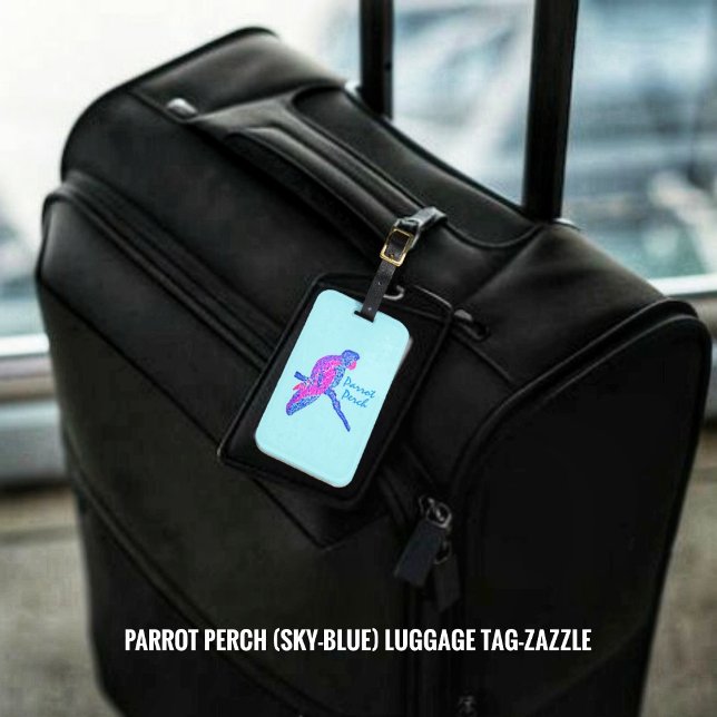 Parrot Perch (Sky-Blue)Luggage Tag (Creator Uploaded)