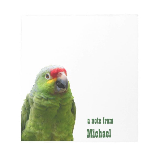 Parrot Personalised Notepad (Front)