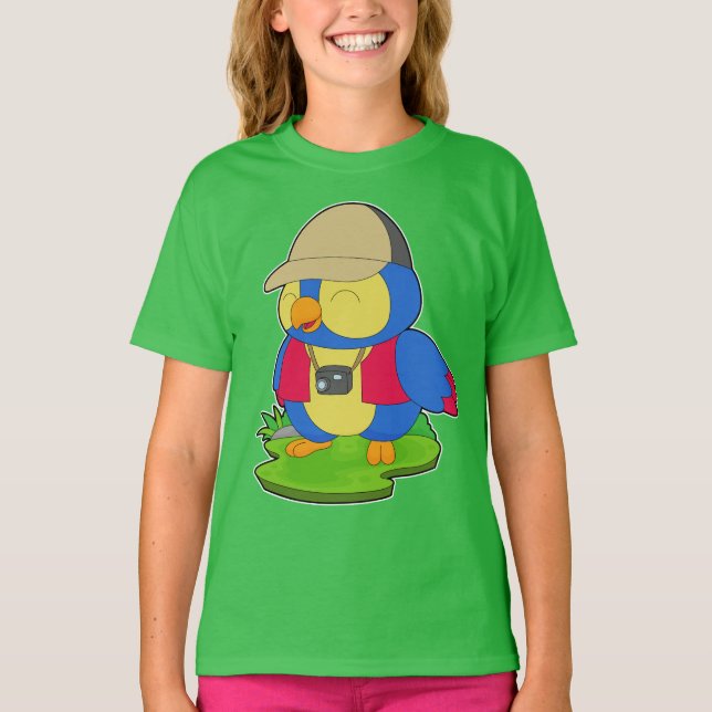 Parrot Photographer Camera T-Shirt (Front)
