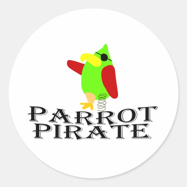 parrot pirate classic round sticker (Front)