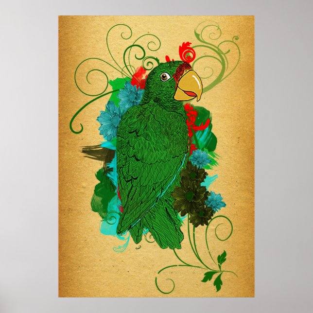 Parrot Print/Cotorra Poster (Front)