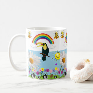 Parrot Rainbow Rabbits Mug