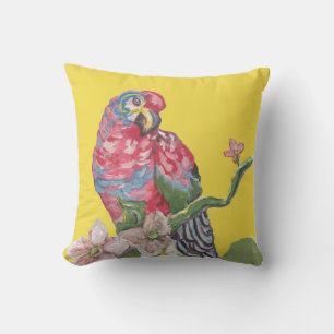 Parrot Rainbow Tropical Yellow Pillow