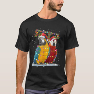 Parrot Reindeer Xmas Light Christmas Ornaments San T-Shirt