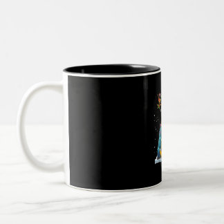 Parrot Reindeer Xmas Light Christmas Ornaments Two-Tone Coffee Mug