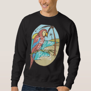 Parrot Retro Pet Parrot Mum Tropical Palm Beach Sweatshirt