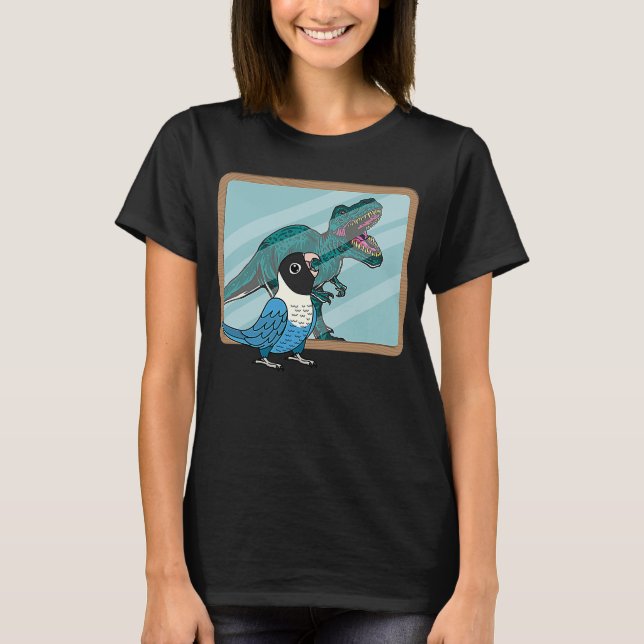 Parrot & Rex Reflection I Blue masked Lovebird T-Shirt (Front)