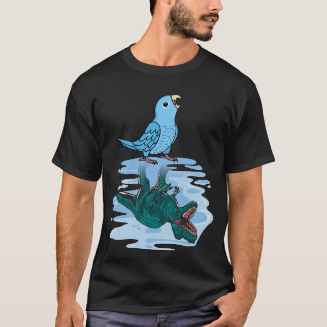 Parrot & Rex Reflection I Blue Parrotlet T-Shirt (Front)