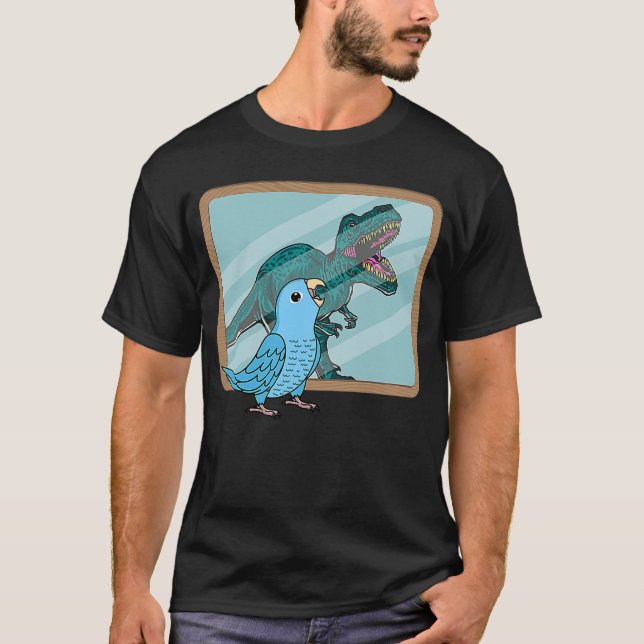 Parrot & Rex Reflection I Blue Parrotlet T-Shirt (Front)