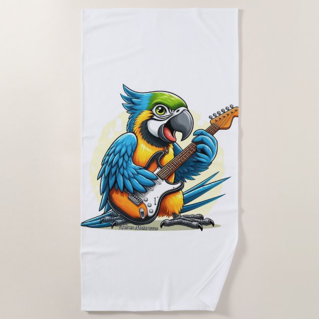 Parrot Rock Music Beach Towel (Front)