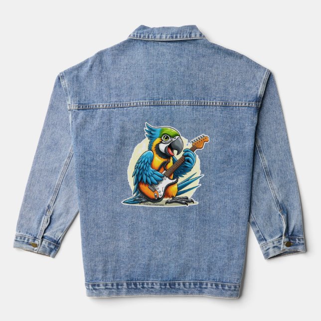 Parrot Rock Music Denim Jacket (Back)