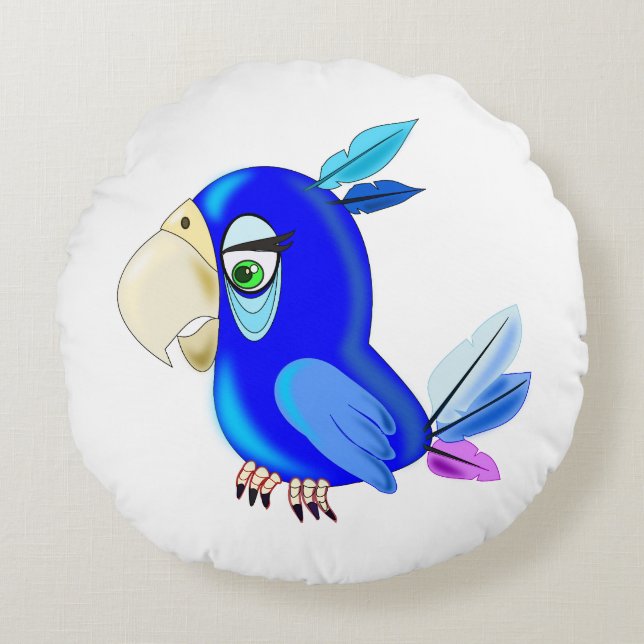 Parrot Round Pillow - Customisable (Front)