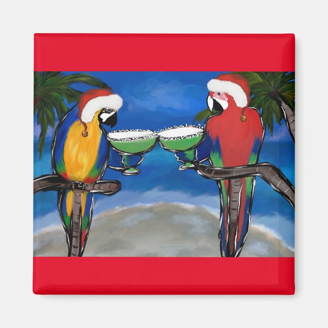 Parrot Santa Magnet (Front)