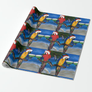 PARROT SANTA WRAPPING PAPER