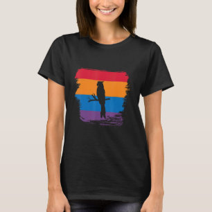 Parrot Shadow Silhouette With Colorful Flag T-Shirt
