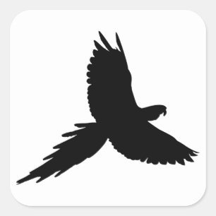 Parrot Silhouette Square Sticker