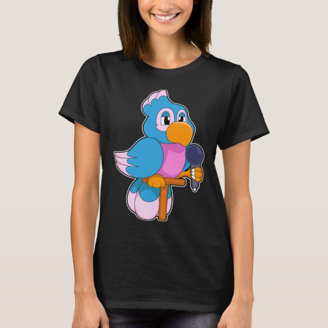 Parrot Singer Microphone Music T-Shirt (Front)