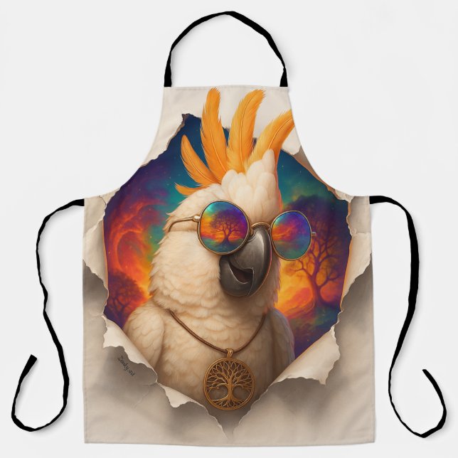 Parrot Skirt – Fun Boho Design Apron (Front)