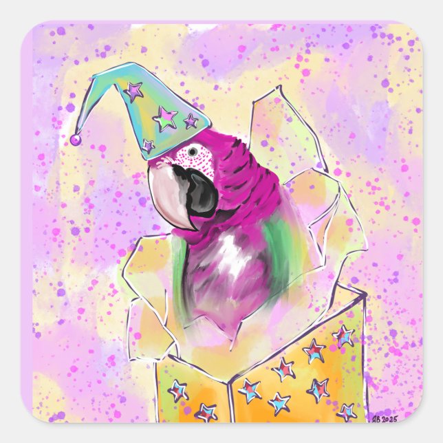 Parrot Square Sticker (Front)