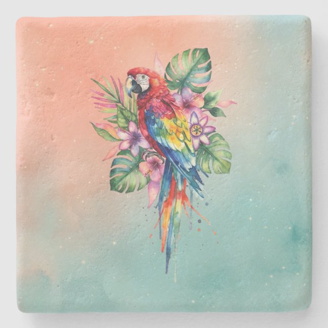 Parrot Stone Coaster (Front)