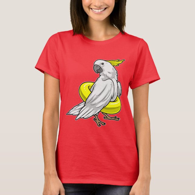 Parrot Swimming Lifebuoy T-Shirt (Front)