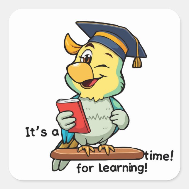 Parrot Time for Learning - Back to School Sticker (Front)