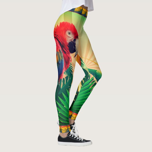 Parrot Tropical Island Palm Jungle Legging (Right)
