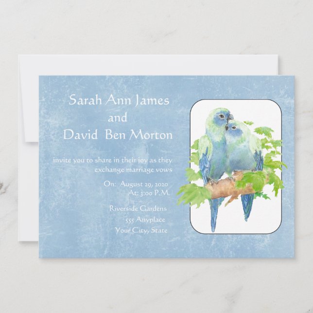 Parrot Tropical Nature Wedding Invite (Front)