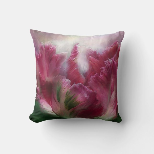 Parrot Tulip Art Designer Pillow (Front)