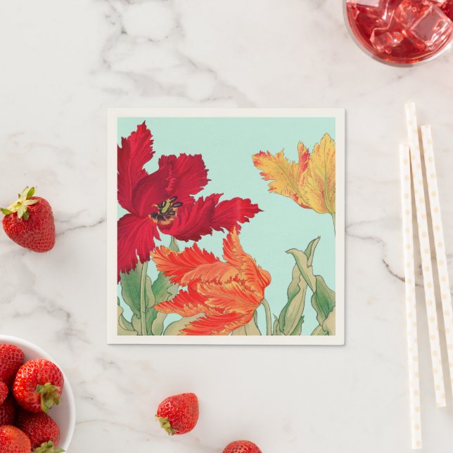 Parrot tulip, Floral Napkin (Insitu)