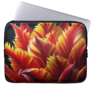 Parrot Tulip Floral Red and Yellow Laptop Sleeve