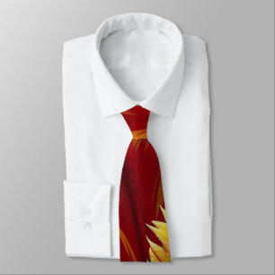 Parrot Tulip Floral Red and Yellow  Tie