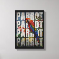 Parrot Typography Vintage Nature Forest