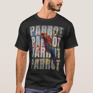 Parrot Typography Vintage Nature Forest T-Shirt