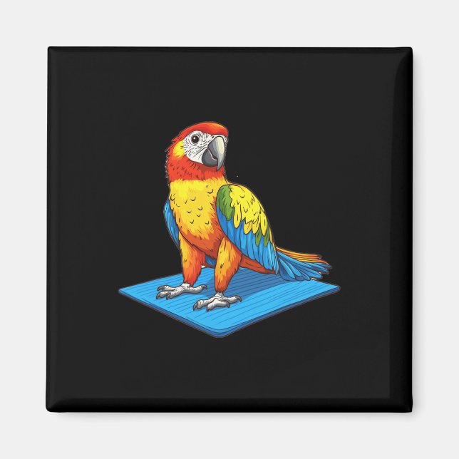 Parrot Using A Yoga Mat  Magnet (Front)