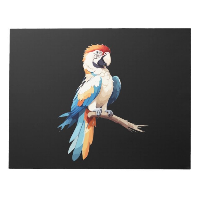 Parrot Vector Art with Vibrant Colours Notepad (Front)