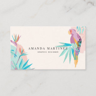 Parrot Vibrant Tropical Motif Business Card
