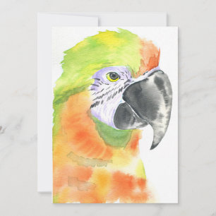 Parrot watercolor invitation