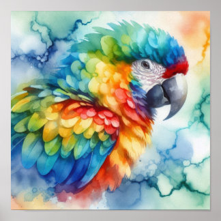 Parrot Watercolor Poster