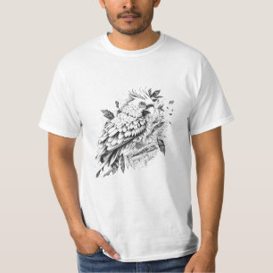 Parrot Wild Animal Nature Illustration Art Tattoo T-Shirt